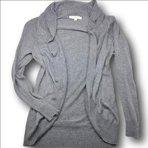 Women's LOFT Gray Open Front Cardigan Sweater M